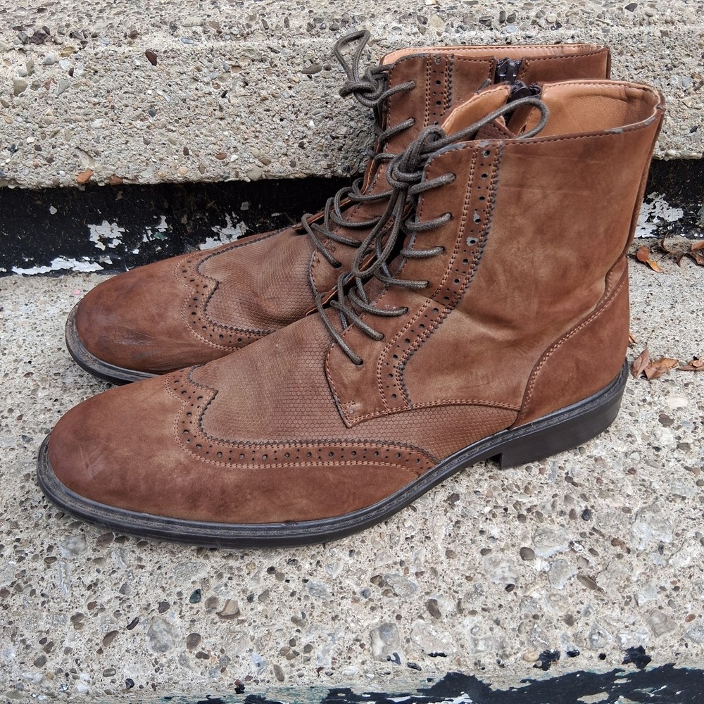 Unlisted by Kenneth Cole Men's Buzzer Oxford Boot Dark Academia Wingtip 11.5